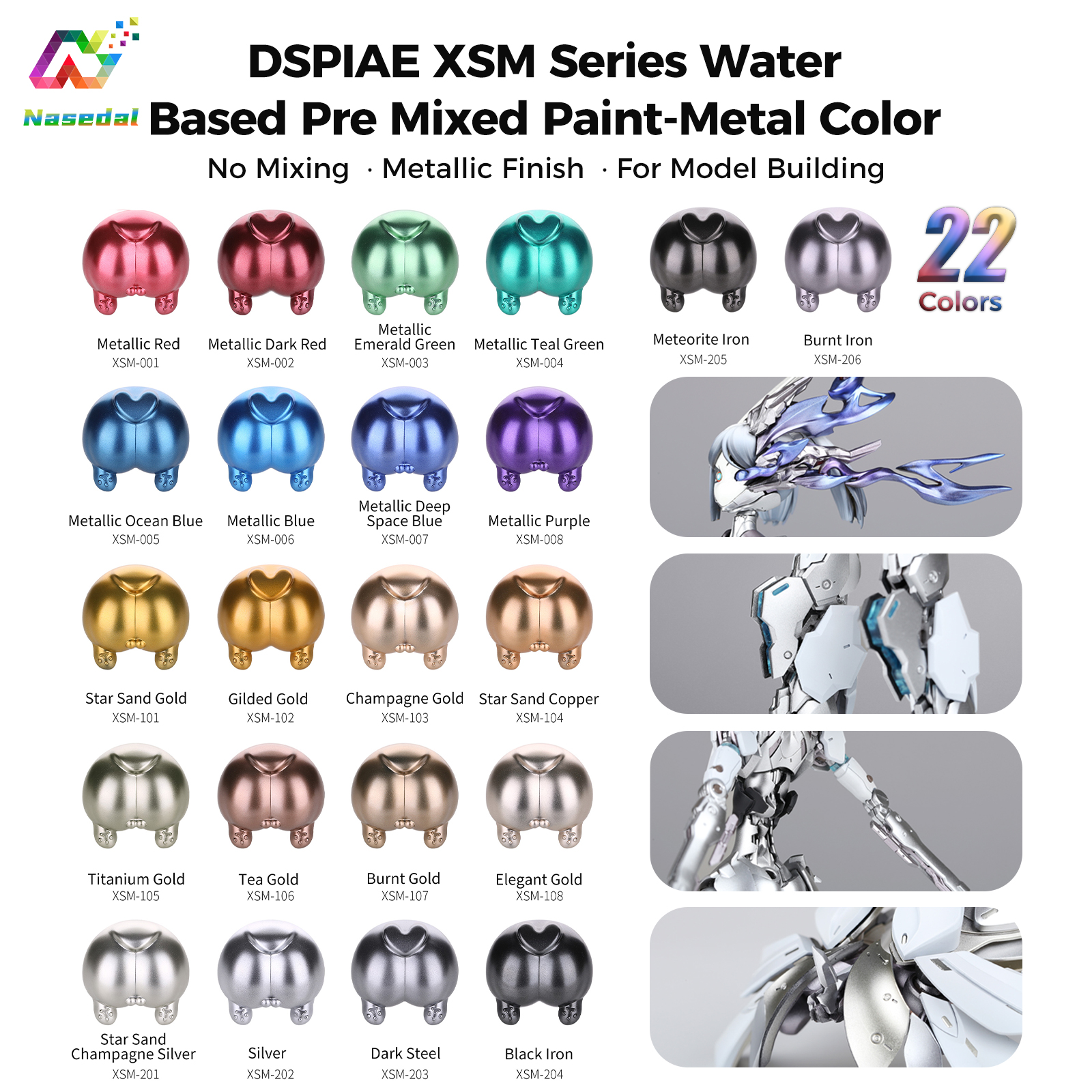 Model Kit Paint Set - DSPIAE XSM Series 50ml Water Based