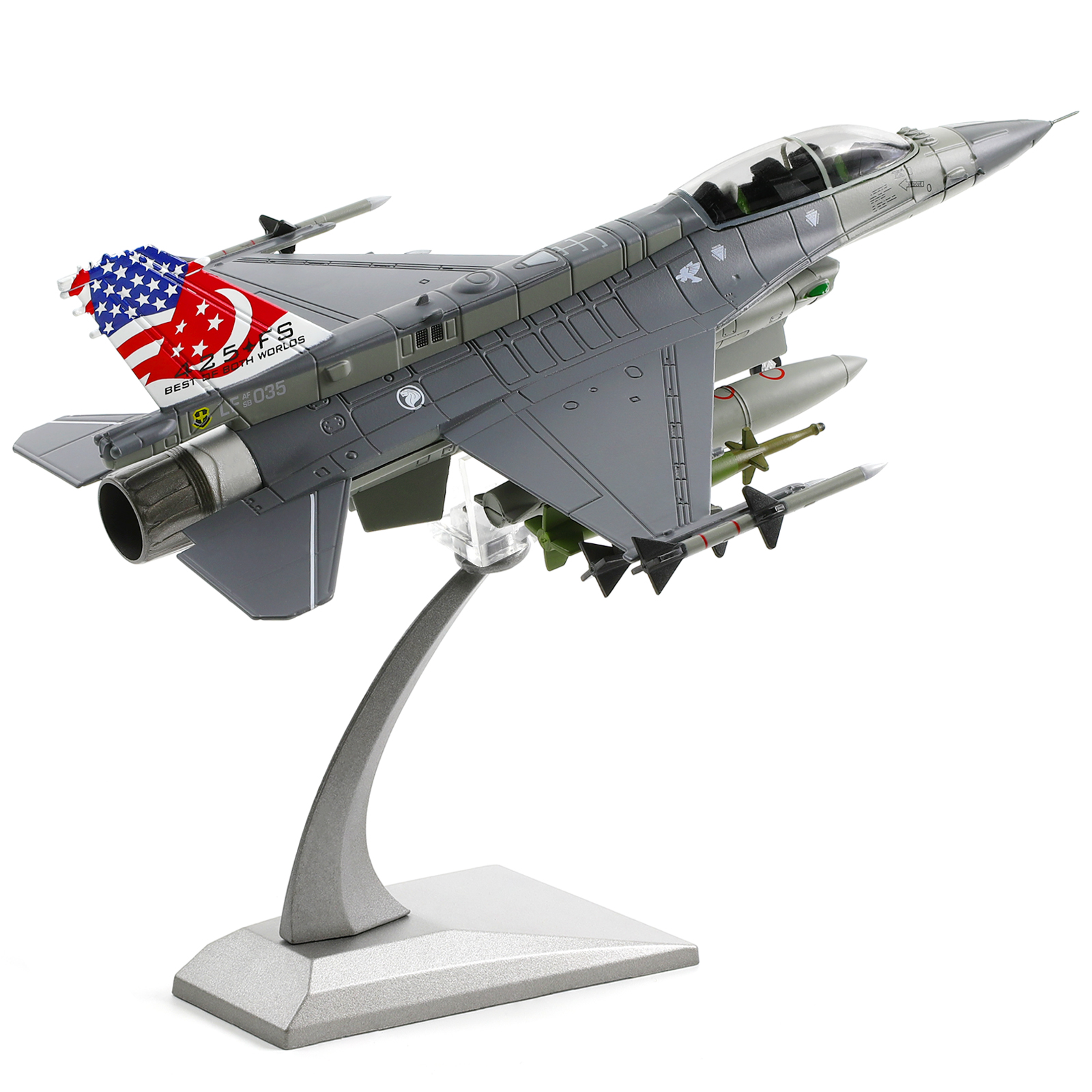Model Kit Jet - 1/72 Scale F-16DFighting Falcon Airplane Pre-Build