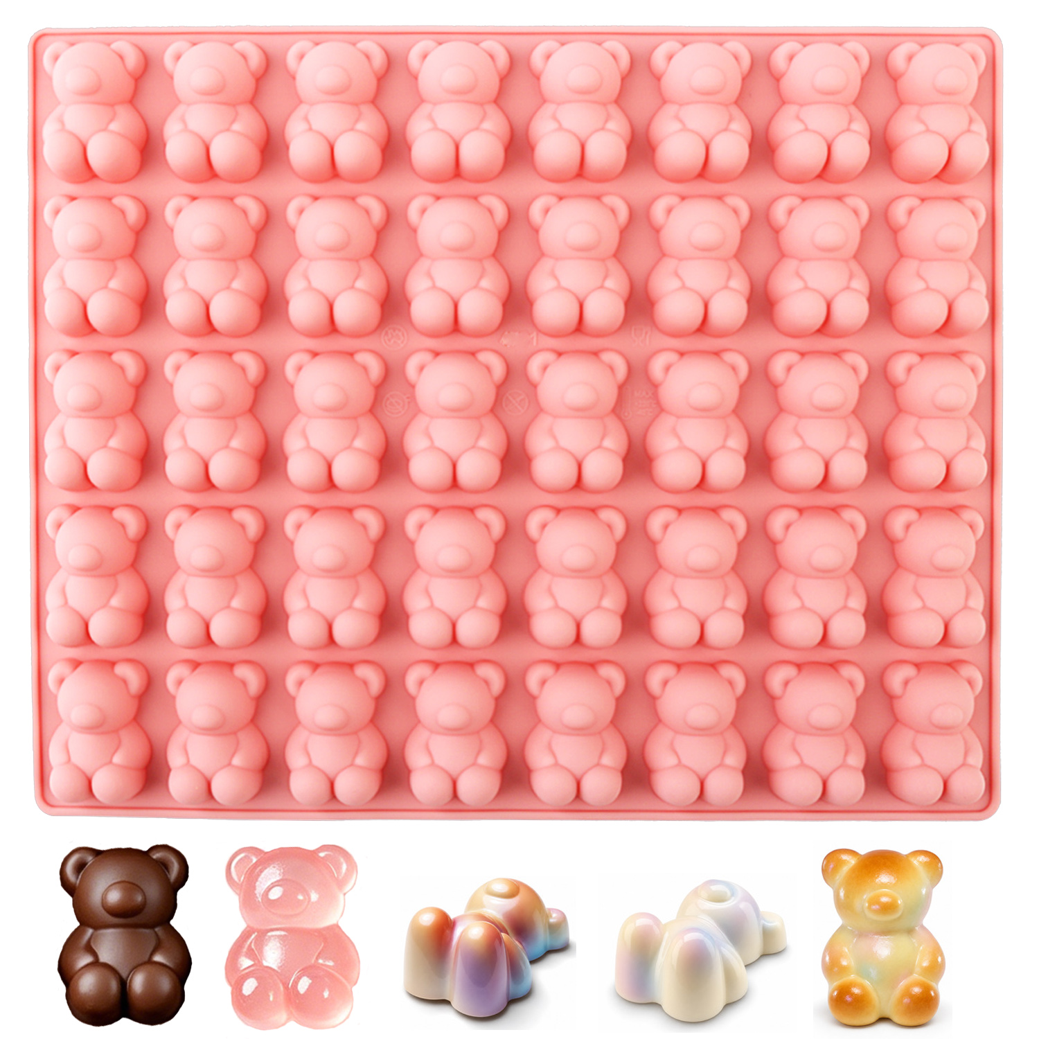 Model Kitchen Set - 40-Piece Bear-Shaped Silicone Mold 3D Cartoon
