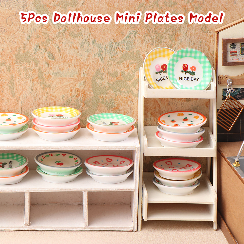 5Pcs 1/12 Dollhouse Mini Plate - Model Kitchen Set review and price
